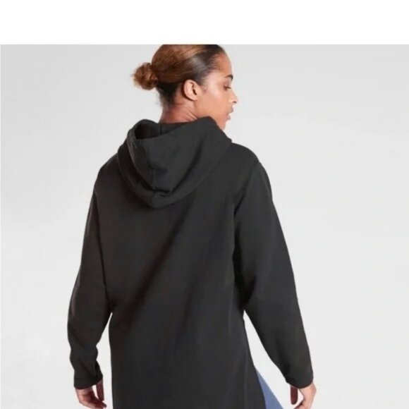 Athleta Yogi Oversized Black Hoodie With Side Slits - Picture 2 of 7